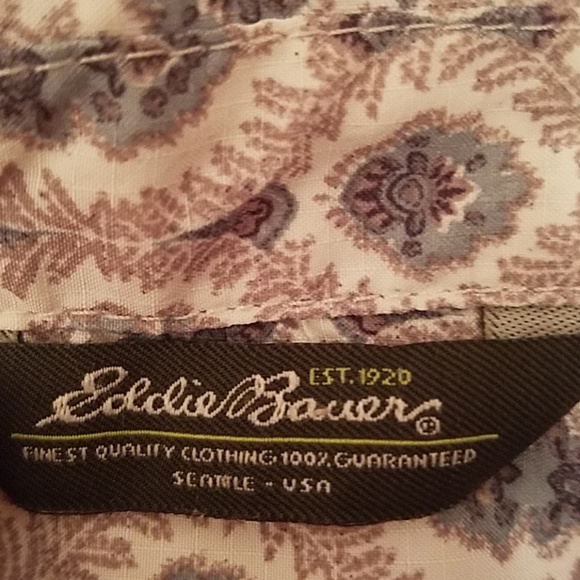 Eddie Bauer patterned button down dress shirt EUC - Picture 4 of 5